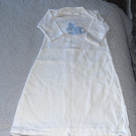 Bunny Blue gingham Appliqué and Embroidery Sleepsack 0-3 months Day gown - Picture 6 of 7